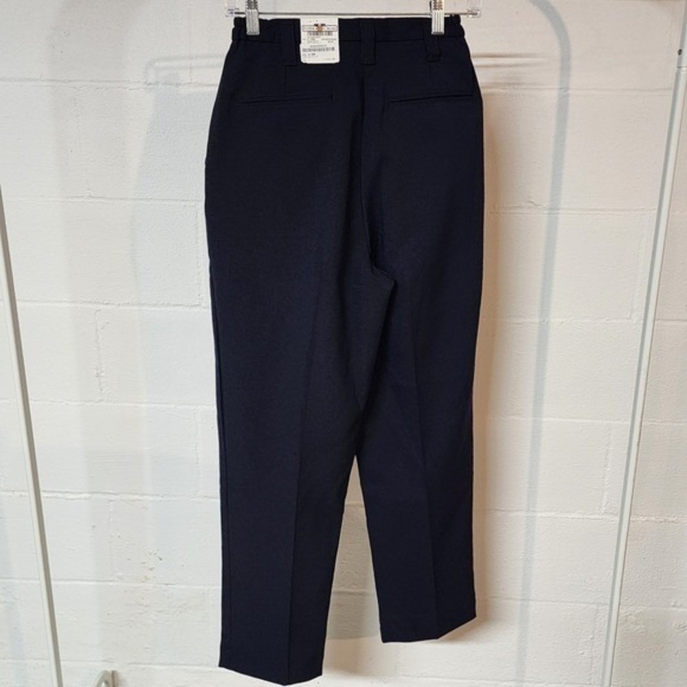 Feichheimer Uniform Navy Blue Trousers Pleated High Waist Elastic‎ Pocket W8